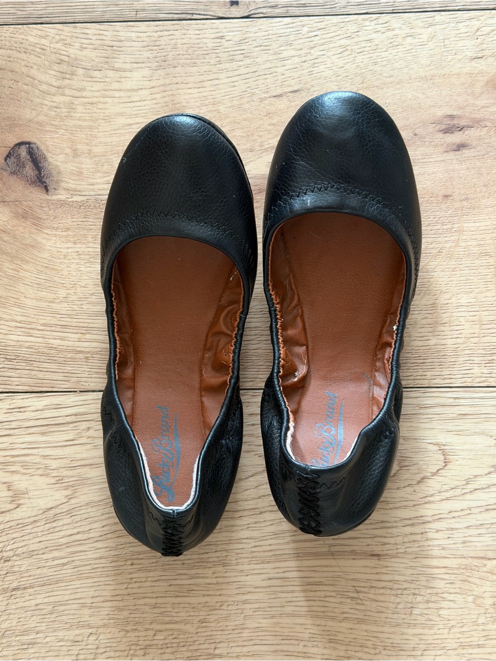 Lucky Brand Black Leather Ballet Flats